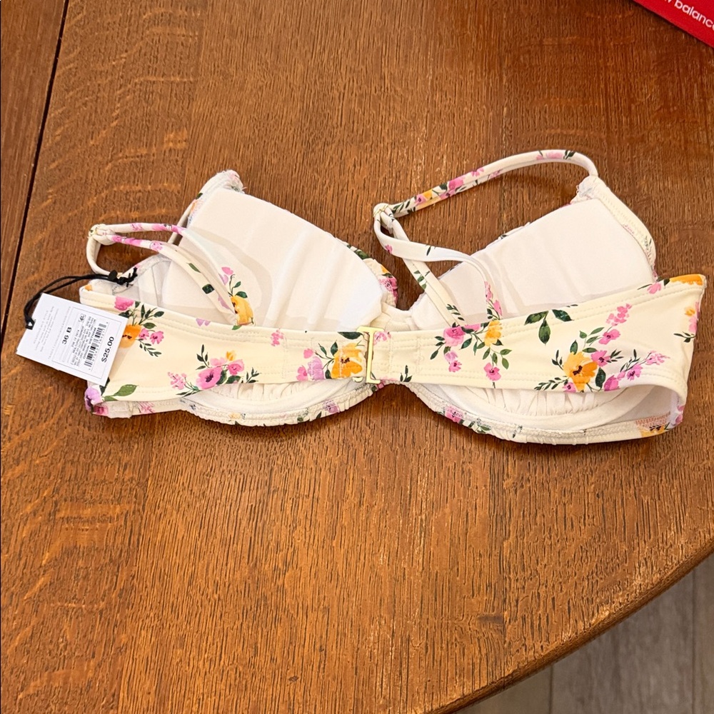 Shade & Shore Cream Floral Underwire Bra with Pink & Yellow Blooms - Picture 3 of 5